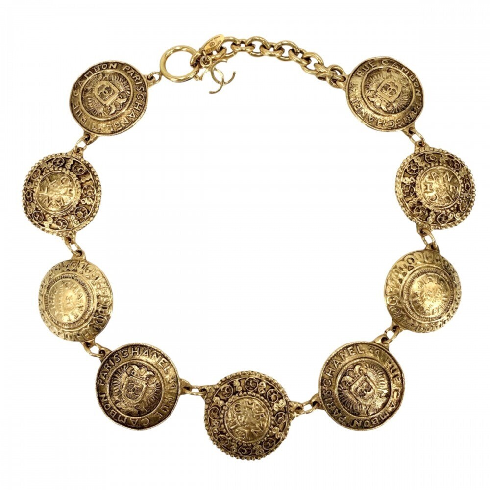 CHANEL Vintage Gold Logo Necklace